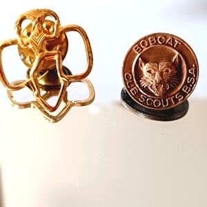Vintage Girl Scout & Bobcat Cub Scout Pins. One For$10 Both For$15